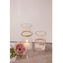 6”H X 2.75” GLASS RING VOTIVE -Floral Magic accent decor 6h x 275 glass ring votive 2