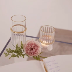 6”H X 2.75” GLASS RING VOTIVE -Floral Magic accent decor 6h x 275 glass ring votive 3