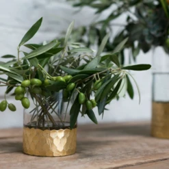 6”H X 4” GLASS WITH GOLD BOTTOM ELSA VASE -Floral Magic accent decor 6h x 4 glass with gold bottom elsa va 7