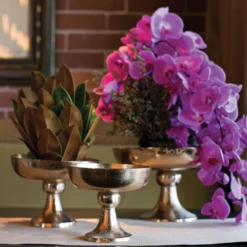 7"h X 9.5" GOLD METAL VIENNA COMPOTE 11 7"h X 9.5" GOLD METAL VIENNA COMPOTE -Floral Magic accent decor 7h x 95 gold metal vienna compote 4