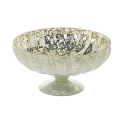 8.25"x 4”H CHIARA GLASS COMPOTE (AD)