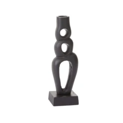 8.5”H X 2.75” X 2.5” BLACK POZAS CANDLESTICK