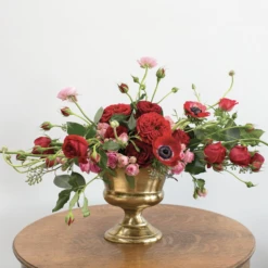 8”H X 9” X 6.75” GOLD PRESTIGE METAL URN (AD) -Floral Magic accent decor 8h x 9 x 675 gold prestige metal urn 1