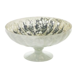 9.75"x 4.75”H CHIARA GLASS COMPOTE (AD)