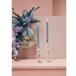 9”H X 3.5” GLASS INTERLUDE CANDLESTICK -Floral Magic accent decor 9h x 35 glass interlude candlestick 1