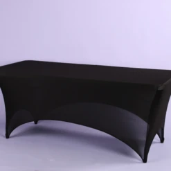 BLACK SPANDEX 8’ REC TABLE COVER 96"L X 30"W X 29"H