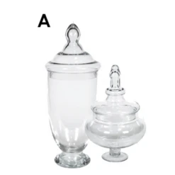 Clear Apothecary Jars H-14""