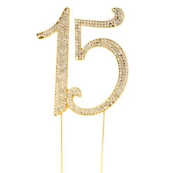 GOLD RHINESTONE CAKE TOPPER #15