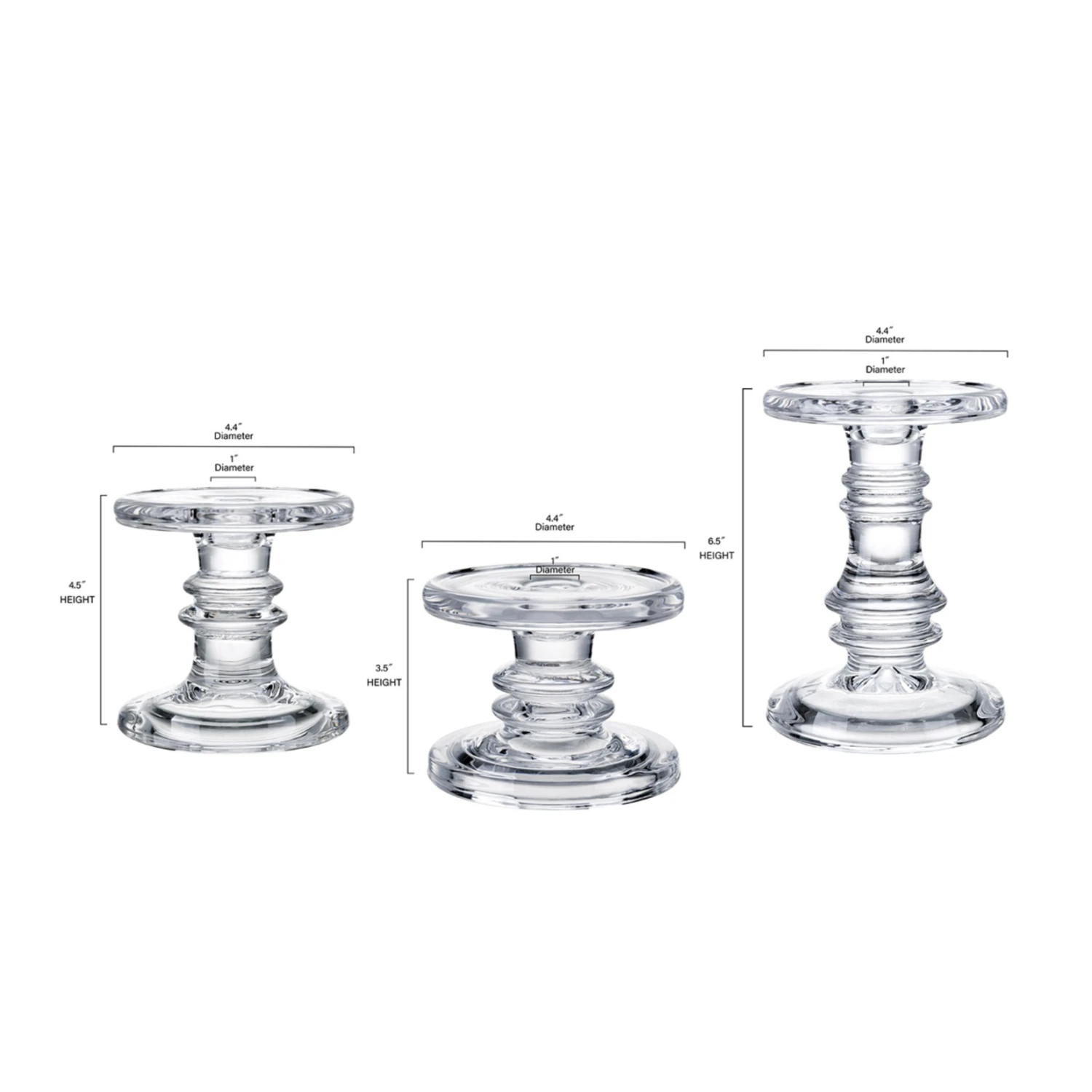 H3.5"/4.5"/6.5" D4.5" CANDLESTICK Sold By The Set 7 H3.5"/4.5"/6.5" D4.5" CANDLESTICK Sold By The Set - Image 5