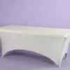 IVORY 8’ SPANDEX REC TABLE COVER 96"L X 30"W X 29"H -Floral Magic ivory 8 spandex rec table cover 96l x 30w x 29h