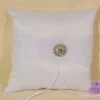 IVORY RHINESTONE CHARM RING PILLOW -Floral Magic ivory rhinestone charm ring pillow