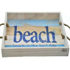 WOOD TRAY "BEACH" 16 X 12"